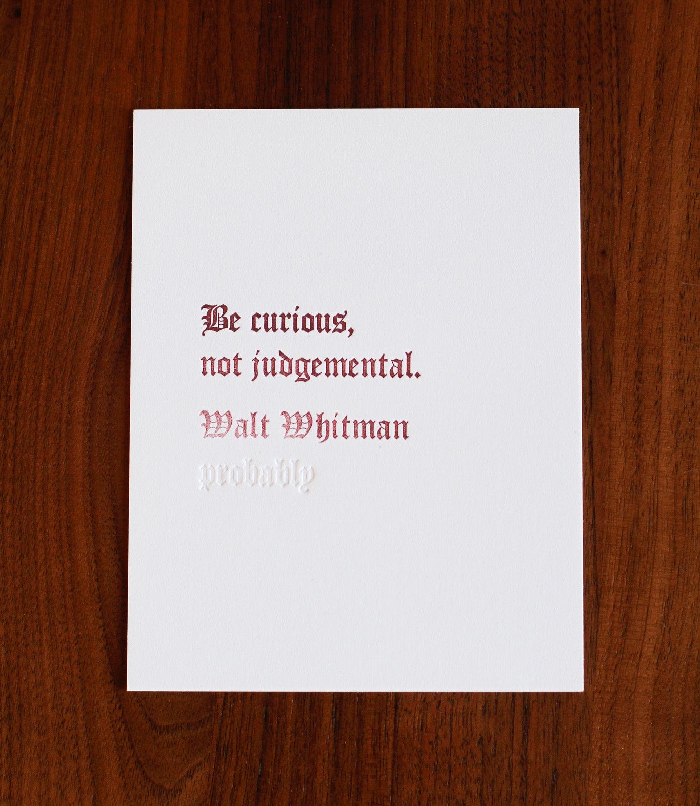 Walt Whitman...probably